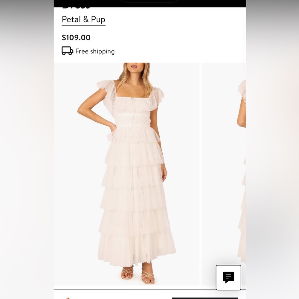 Petal & Pup Swiss Dot White Tulle Maxi Dress